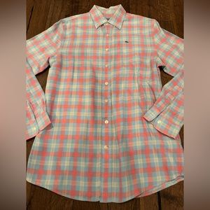 Boys Vineyard Vines Large 16 dress shirt blue pink